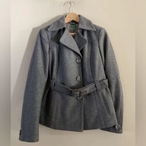 NWOT United Colors of Benetton Women’s Classic Wool Blend Short Coat Belted US 6